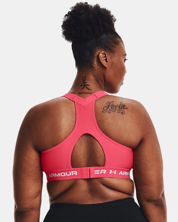 Women's Armour® High Crossback Sports Bra in Pink image number 6